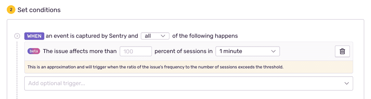 Session issue alert